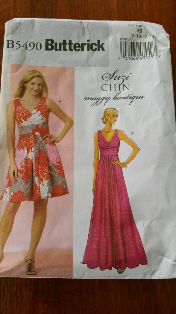 Butterick Maggy Boutique Suzi Chin B5490 Misses Dress Size 8 10 12 14 Uncut Etsy