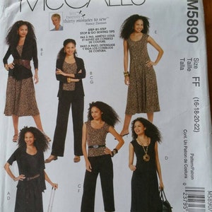 McCall&#39;s - Nancy Zieman - #M5890 - Misses&#39; Jacket, Top, Dress and Pants - Size 16, 18, 20, 22 - Uncut