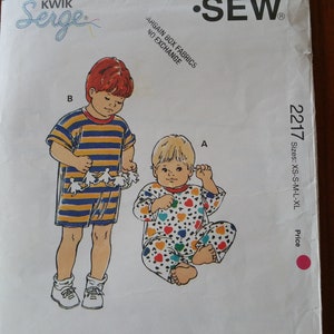 Kwik Sew - #2217 - Baby and Toddler Jumpsuits - Size 3-6, 6-12, 12-18, 18-24, 24-36 Months - Uncut