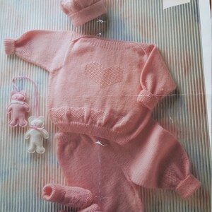 Pasterz - #1749 - Sweter dziecięcy, legginsy, czapka i buty - obwód klatki piersiowej 50 cm do 60 cm - Ulotka z 4-nitkową dzianiną