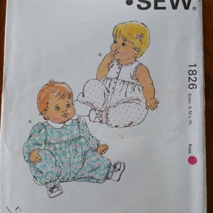 Kwik Sew - #1826 - Baby Overalls - Größe 0-3, 3-6, 6-12, 12-18 Monate - Uncut