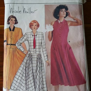 Butterick - Nicole Miller - #3163 - Misses' Dress - Size 14, 16, 18 - Partially Cut but Complete