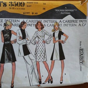 McCall&#39;s - #3509 - Misses&#39; Kleid, Tunika und Hose - Größe 14 - Uncut