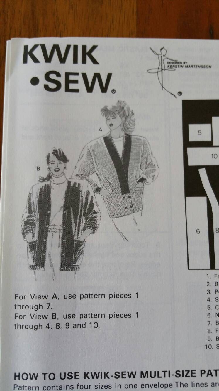 Kwik Sew 1907 Misses' Cardigans Size XS, S, M, L, XL Uncut Kwik Sew 1907 Misses' Cardigans Size XS, S, M, L, XL Uncut