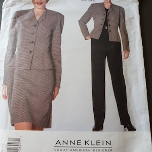 Vogue - Amerykański projektant - Anne Klein - #2047 - Kurtka, spódnica i spodnie dla panien młodych - Rozmiar 8, 10, 12 - Częściowo wycięte, ale kompletne