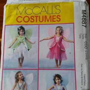 McCall&#39;s - Costumes - #M4887 - Girls&#39; Fairy Costumes - Size 2, 3, 4, 5 - Uncut