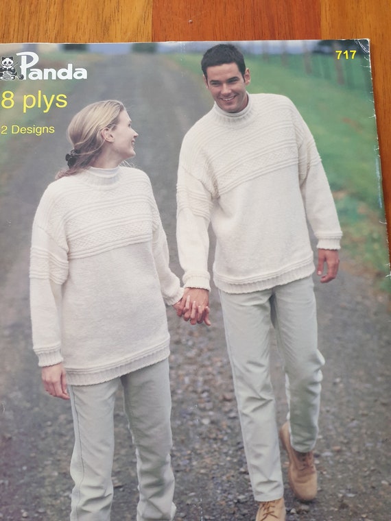 Panda 717 Jumpers Ladies and Men in 8 Ply Chest Sizes 80cm to 105cm Etsy Canada