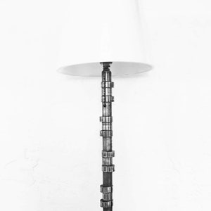 Camshaft Table Lamp with Shade - Handmade Car Part Table Lamp, Steampunk Lighting, Man Cave Decor