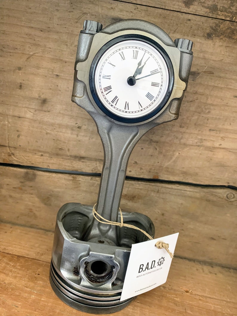 Piston Clock Real Car Engine Part Desk Clock Personalized Etsy