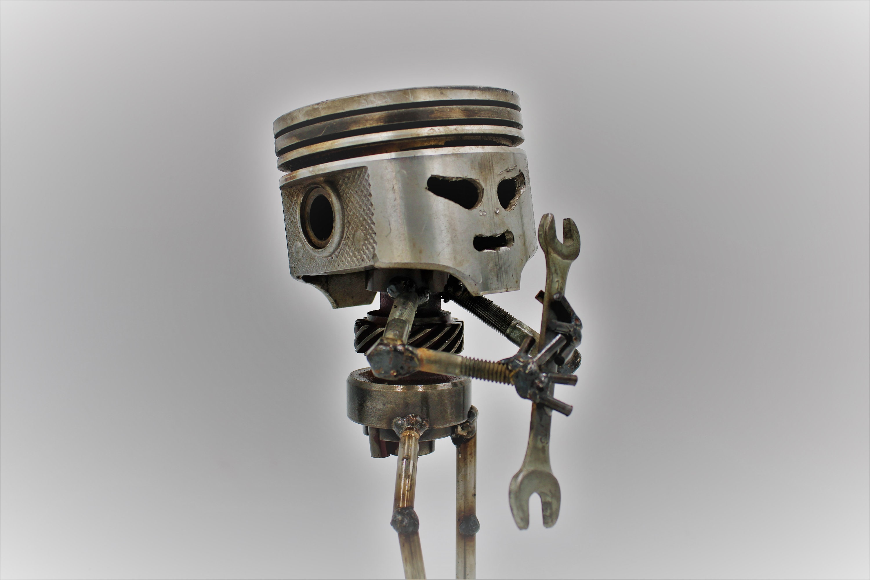 Piston Man Desk Statue Automotive Art Piston Sculpture Etsy