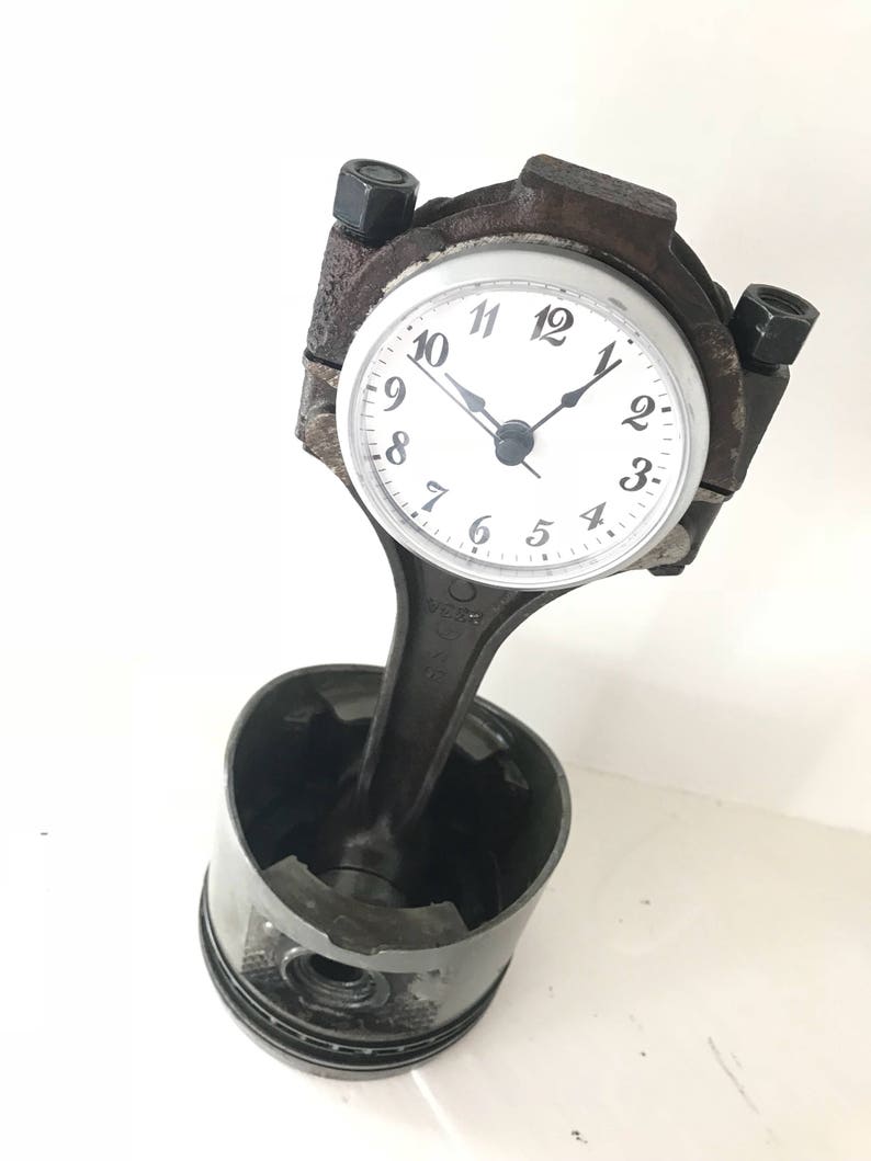 Piston Clock Real Car Engine Part Desk Clock Personalized Etsy