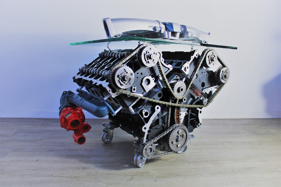 Twin Turbo Rotating Engine Coffee Table With Spinning Internals Unique ...