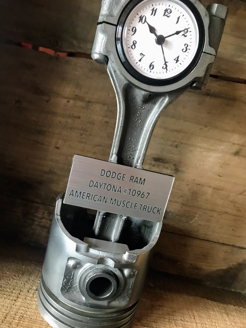 Piston Clock with Custom Plaque // Trophy // Car Trophy // Etsy