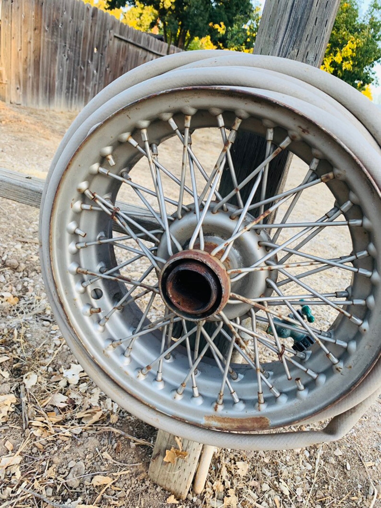 Hose Reel Made From a Car Wheel // Hose Holder // Hose Wheel Etsy