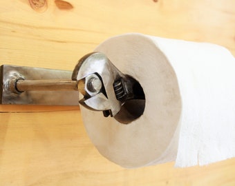 Wrench Toilet Paper Holder - Industrial Bathroom Decor, Garage-Inspired Accessory Mechanic Gift, Unique Gift for Car Enthusiasts