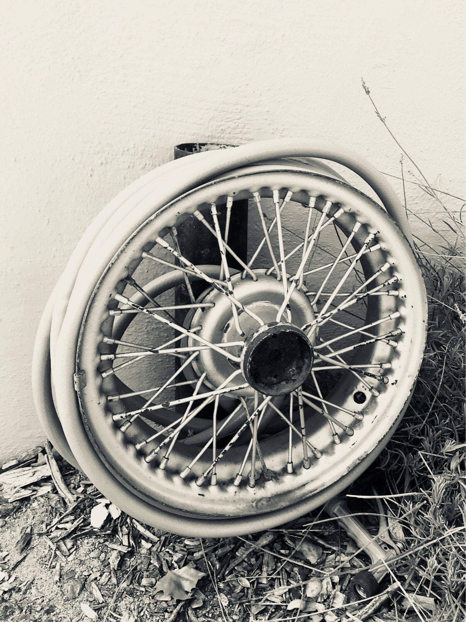 Hose Reel Made From a Car Wheel // Hose Holder // Hose Wheel Etsy