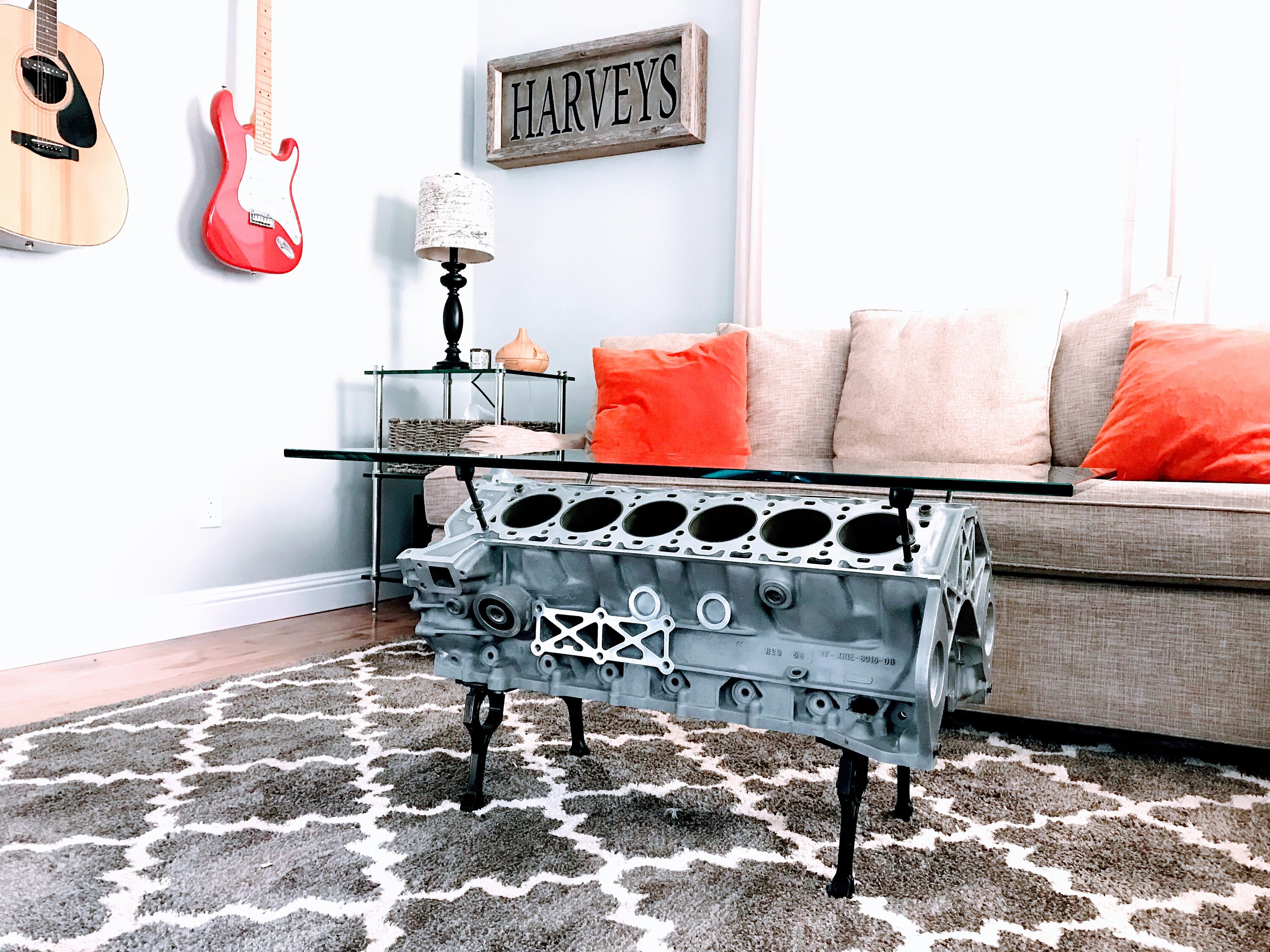Custom Engine Coffee Table // Engine Table // Gearhead // Etsy