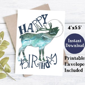 Cartão de aniversário imprimível | Cartão de aniversário para o pai | Cartão de aniversário do namorado | Cartão de aniversário para impressão | Cartão de aniversário para ele | Aniversário de menino