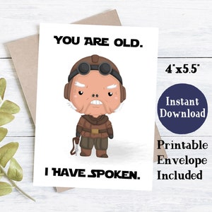 Tarjeta de cumpleaños imprimible de Star Wars / Tarjeta de cumpleaños imprimible para papá / Tarjeta de cumpleaños del niño / Tarjeta de cumpleaños imprimible / Tarjetas de cumpleaños divertidas