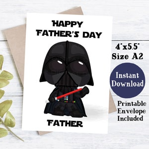 Star Wars Karte zum ausdrucken | Darth Vader Vatertagskarte | Druckbare Karte Für Papa | Star Wars Vatertagskarte zum Ausdrucken | Star Wars Karten