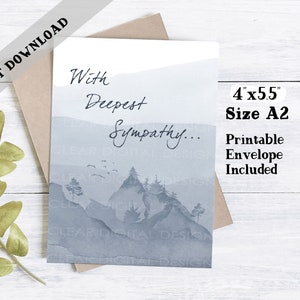Druckbare Beileidskarte | Beileidskarten Printable | Thinking Of You Karten | Trauer- und Verlustkarten
