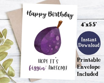 Funny Pun Birthday Card | Printable Birthday Cards | Funny Printable Birthday Card | Printable Digital Cards | Birthday Card For Friend