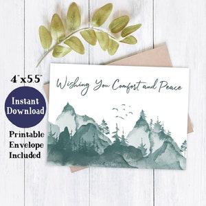 Druckbare Beileidskarte | Beileidskarten Printable | Thinking Of You Karten | Trauer- und Verlustkarten | Ausdruckbare Beileidskarten