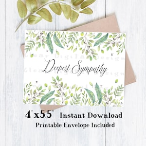 Printable Sympathy Card | Sympathy Card Printable | Deepest Sympathy Card | Thinking Of You Cards | Bereavement Card Printable