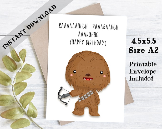Star Wars Printable Birthday Card Printable Birthday Card - Etsy