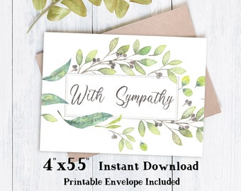 Printable Sympathy Card | Sympathy Cards Printable | Thinking Of You Cards | Bereavement And Loss Cards