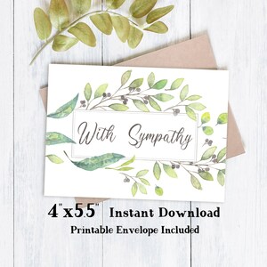 Carte de sympathie imprimable | Cartes de sympathie imprimables | Je pense à toi | Cartes de deuil et de perte