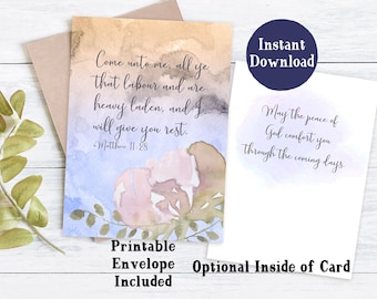 Printable Sympathy Card | Sympathy Cards Printable | Religious Sympathy Card | Bereavement And Loss Cards