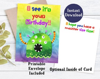Printable Birthday Card for Boys Printable Birthday Card | Etsy