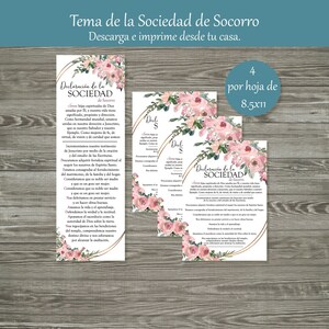 Declaração da Sociedade de Socorro | Marcadores da Sociedade de Socorro | Declaração da Sociedade de Socorro Espanhola | Marcadores Imprimíveis
