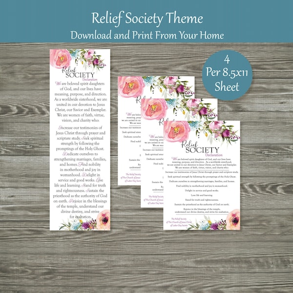 Relief Society Theme | Relief Society Theme Printable | Printable Relief Society Theme | LDS Relief Society Theme | Relief Society Bookmark