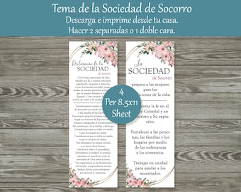 Erklärung der Sociedad de Socorro | Marken der Sociedad de Socorro | Spanische Erklärung der Frauenhilfsvereinigung | Markadores Imprimibles