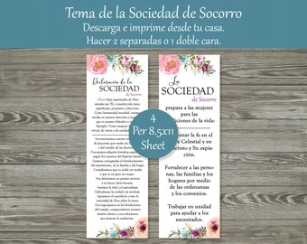 Erklärung der Sociedad de Socorro | Marken der Sociedad de Socorro | Spanische Erklärung der Frauenhilfsvereinigung | Markadores Imprimibles