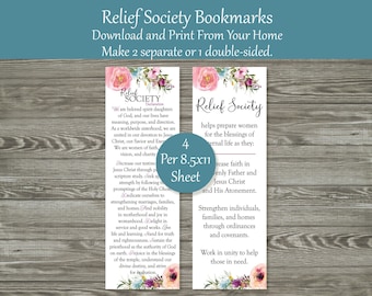 Relief Society Theme and Purpose | Relief Society Theme Printable | Printable Relief Society Theme | Relief Society Bookmark