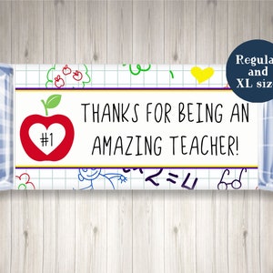 Printable Candy Bar Wrappers For Teachers | Teacher Appreciation Gift | Teacher Candy Bar Wrapper | Printable Candy Bar Wrappers