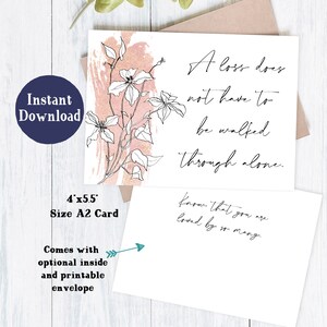 Druckbare Beileidskarte | Beileidskarten Printable | Gedanken und Gebete Karte | Thinking Of You Karten | Trauer- und Verlustkarten