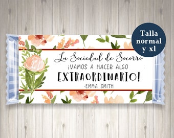 Enspannung de barra de caramelo unübersehbar für die Sociedad de Socorro | Frauenhilfsvereinigung Geburtstag EnVolura de Barra de Caramelo Imprimible