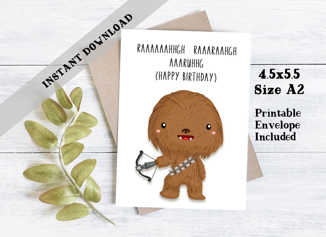 Star Wars Printable Birthday Card Printable Birthday Card - Etsy