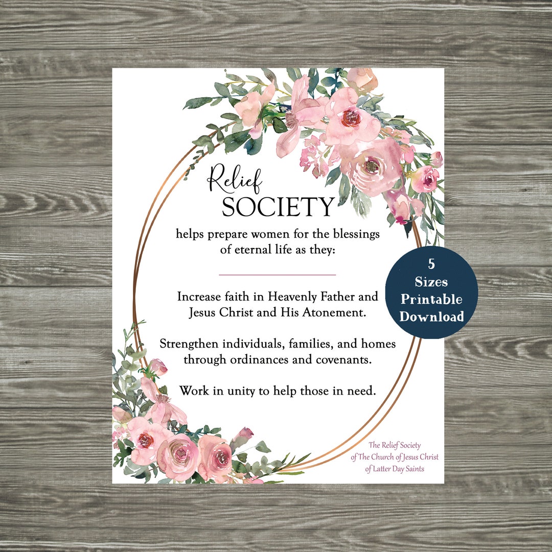 Relief Society Purpose Relief Society Purpose Printable Printable Relief Society Purpose Instant ...