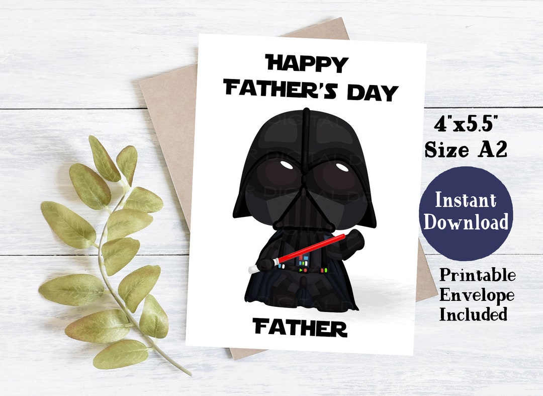 Star Wars Printable Card | Darth Vader Fathers Day Card | Printable ...