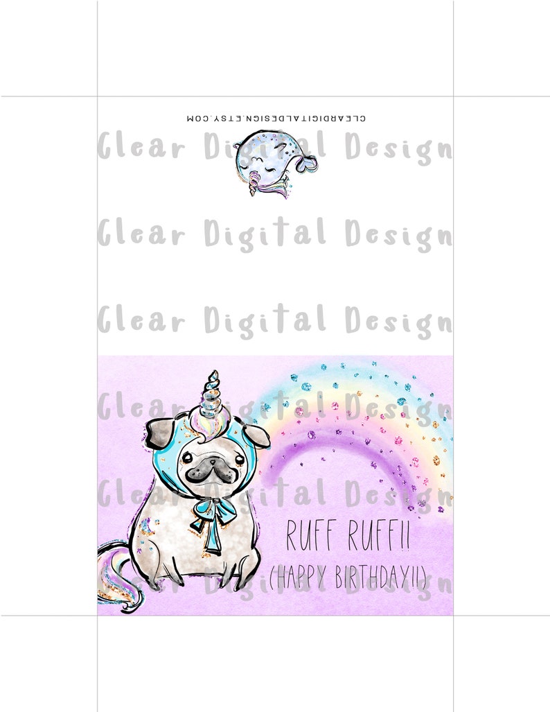 Printable Dog Unicorn Birthday Card Printable Birthday Card - Etsy