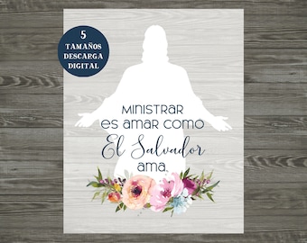 Ministrando por el Sociedad de Socorro | Ministrando Imprimible | Frauenhilfsvereinigung | HLT | Spanisch | Espanol