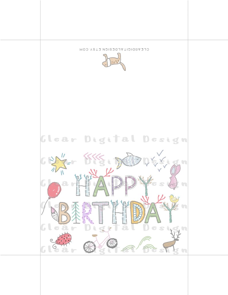 Printable Birthday Card for Kids Printable Birthday Card | Etsy