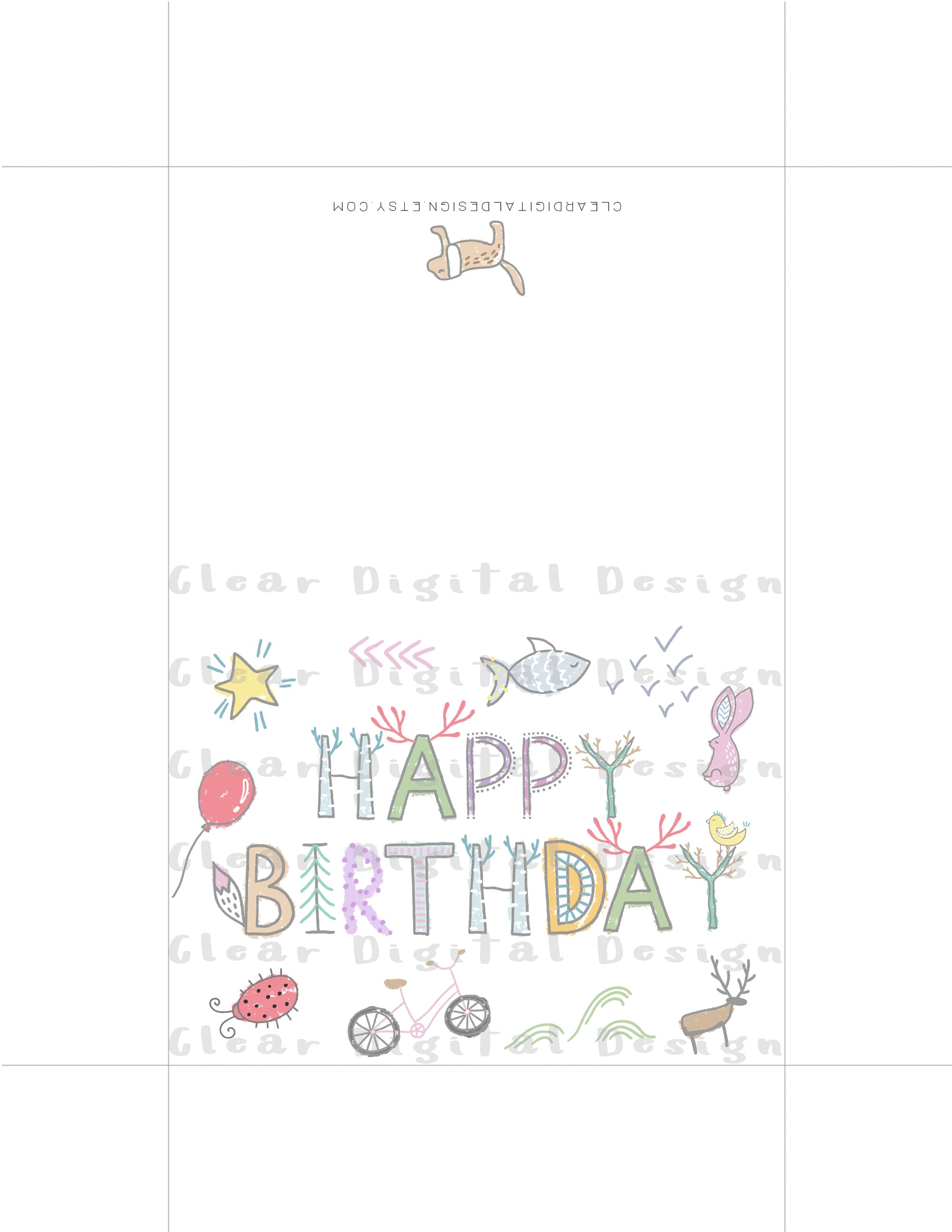Printable Birthday Card for Kids Printable Birthday Card Etsy