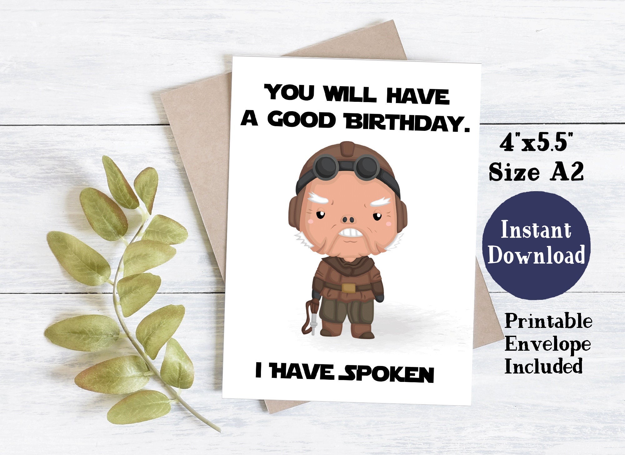 Star Wars Printable Birthday Card Printable Birthday Card - Etsy