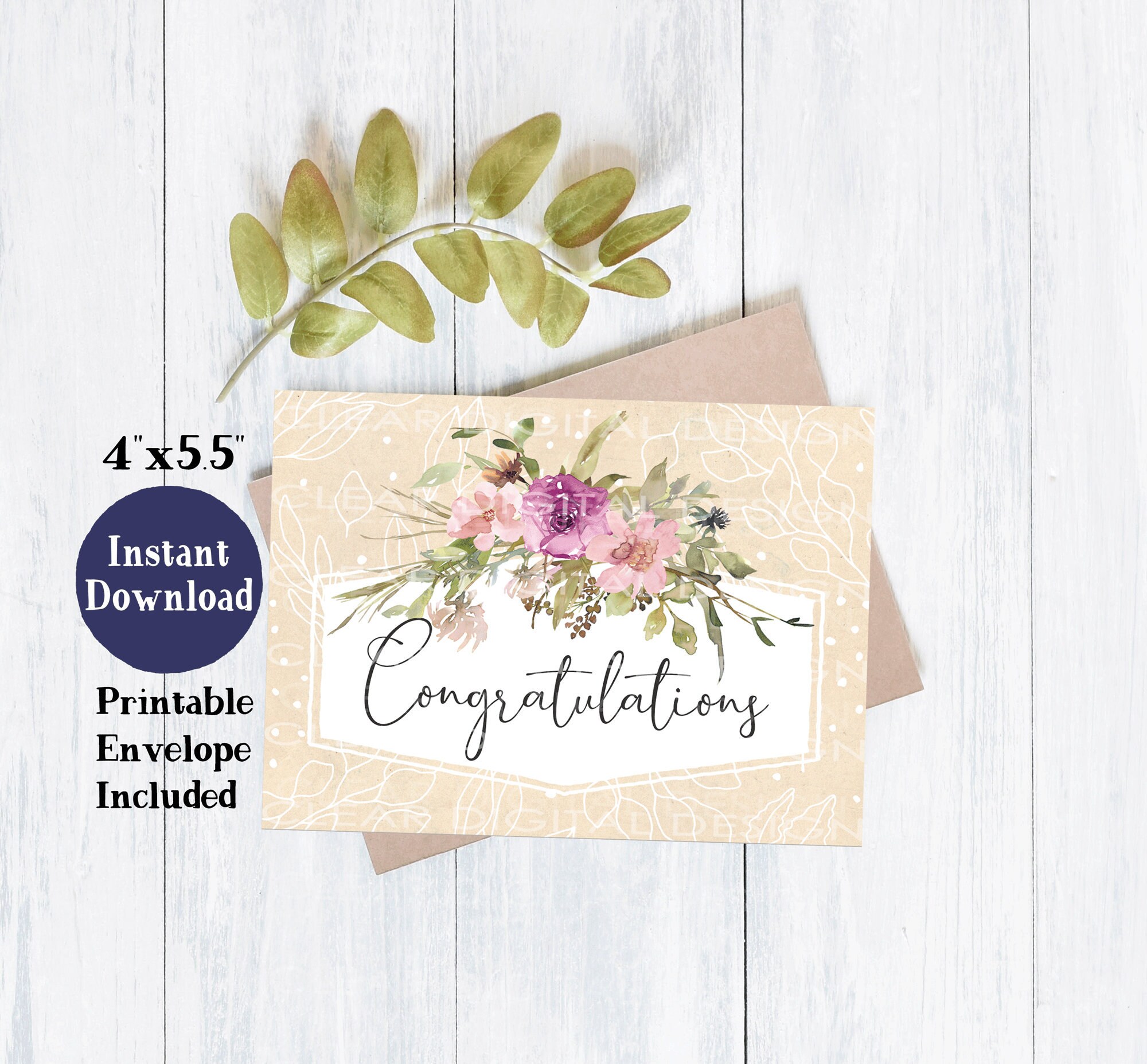 Printable Congratulations Card Wedding Congratulations Card - Etsy
